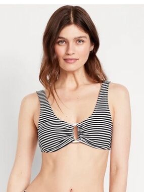 NWT Old Navy bikini ring bathing suit top stripes plus size 2X 16 18
